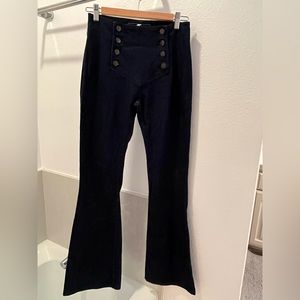 Stretchy flare dark denim jeans